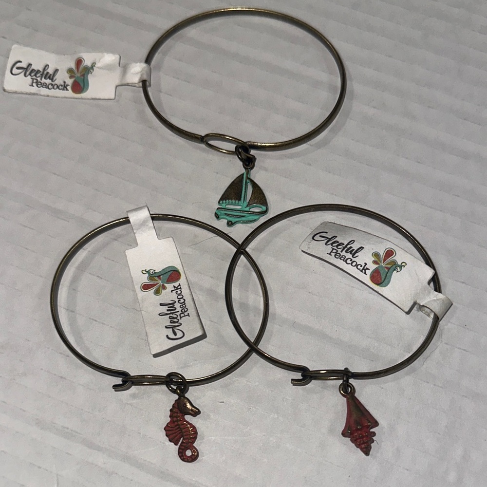 Gleeful Peacock Nautical Charm Bracelets